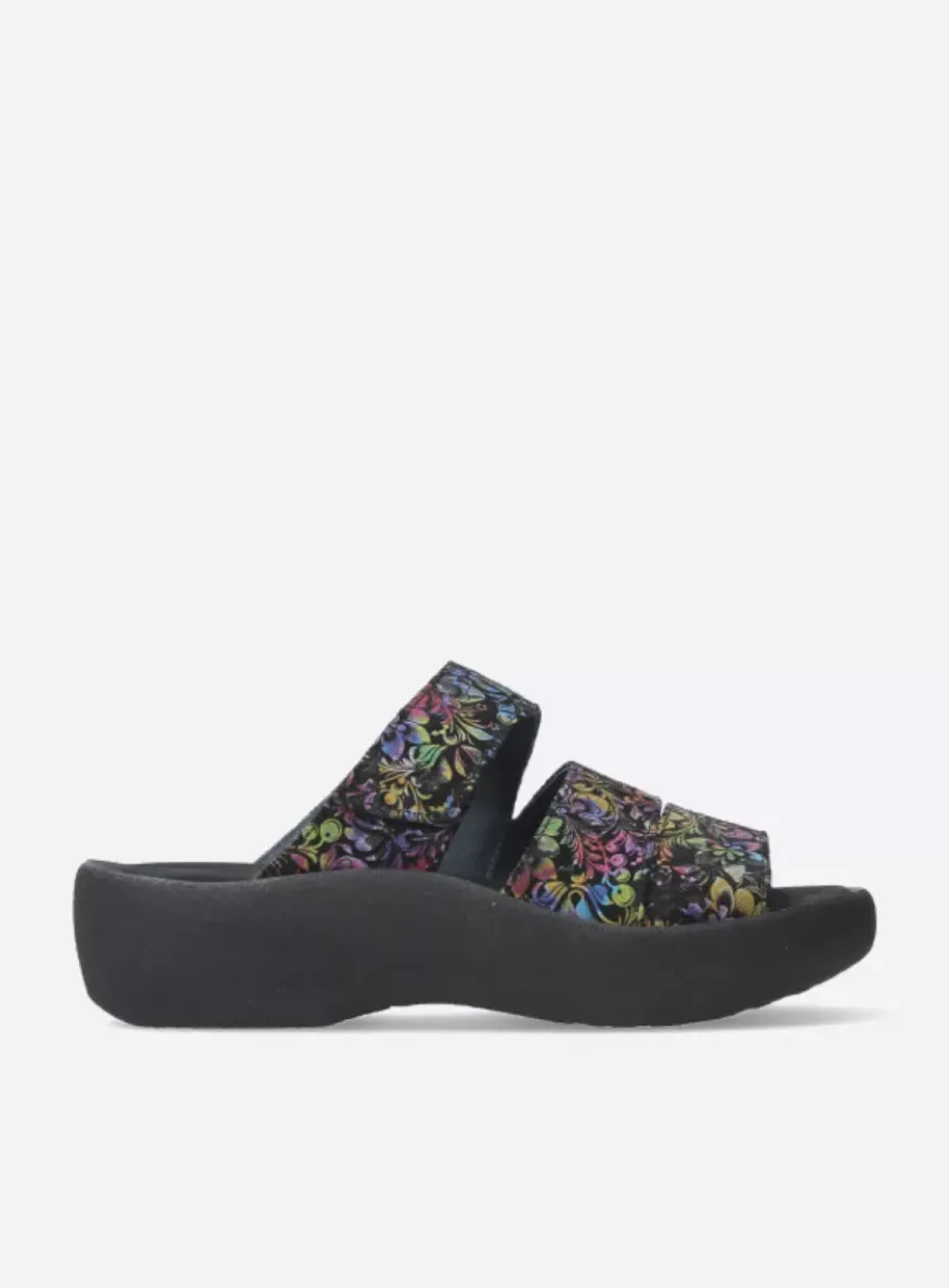Aporia - zwart/multi flower nubuck