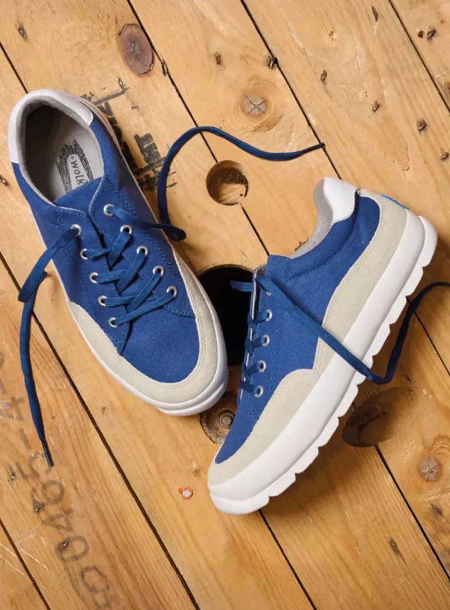 Babati - blauw canvas/suede