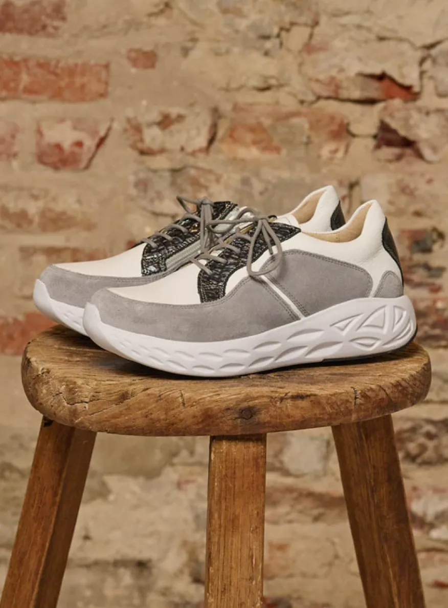 Bounce - wit/grijs combi leer