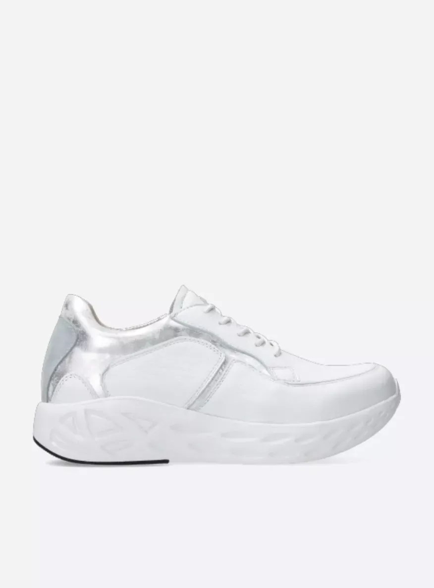 Bounce - wit/zilver leer