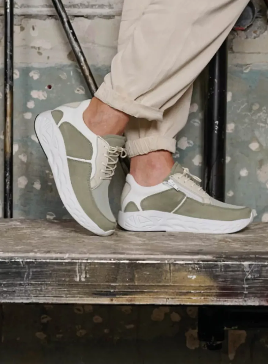 Bounce S2F - grijsgroen stretchleer