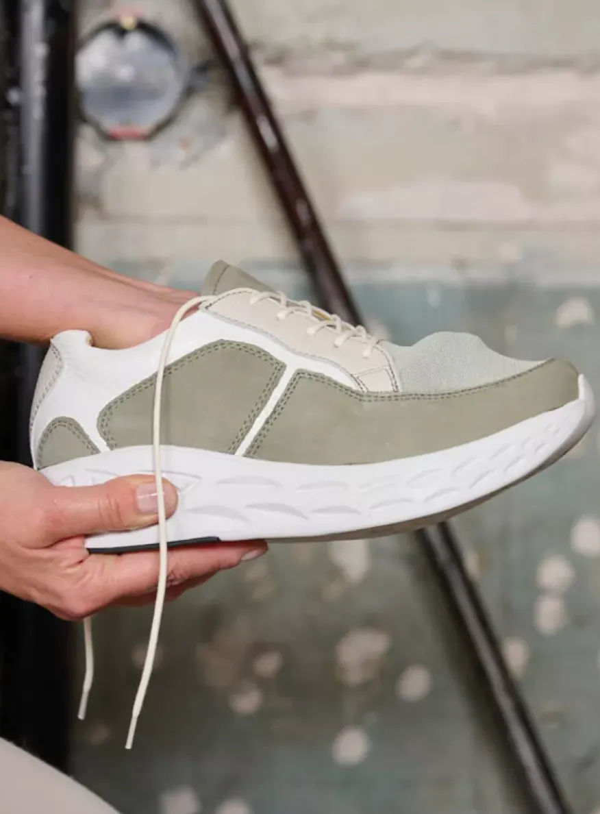 Bounce S2F - grijsgroen stretchleer