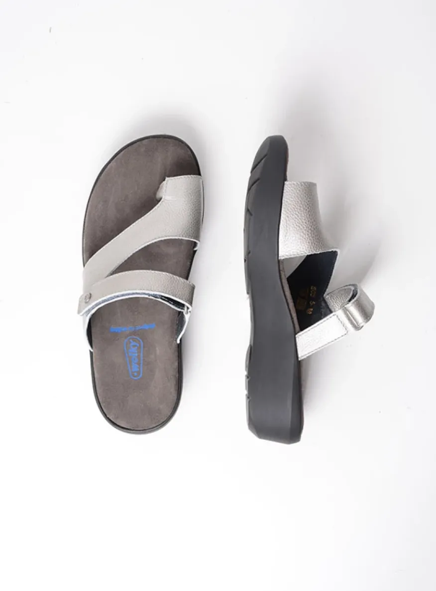 Collins - zilver leer