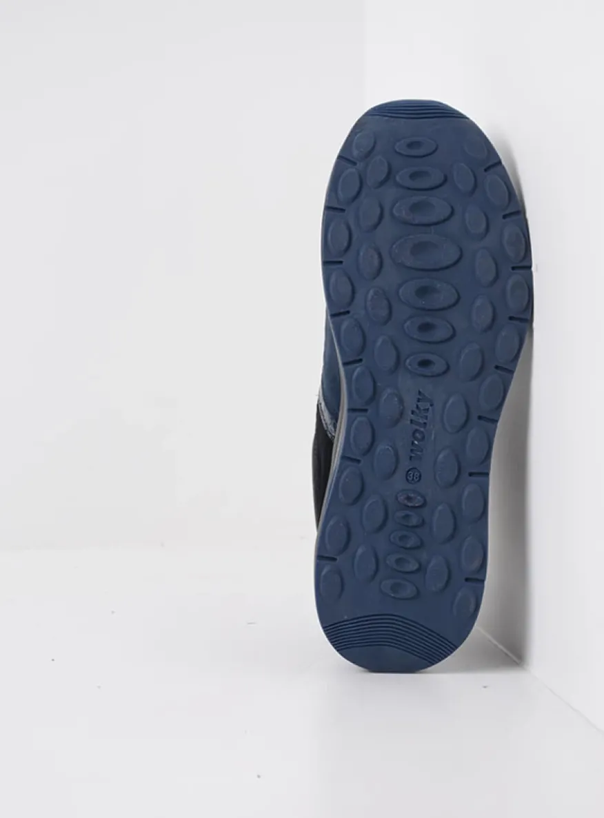 Comrie - blauw combi leer