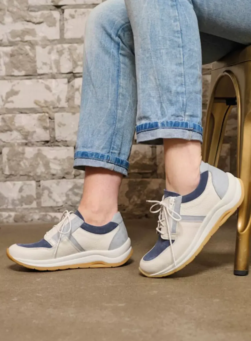 Comrie - gebroken wit/jeans leer