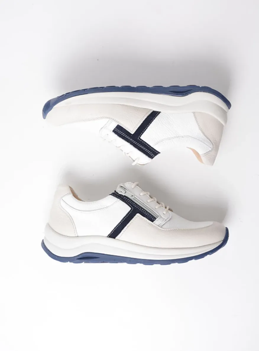Comrie - wit/denim combi leer