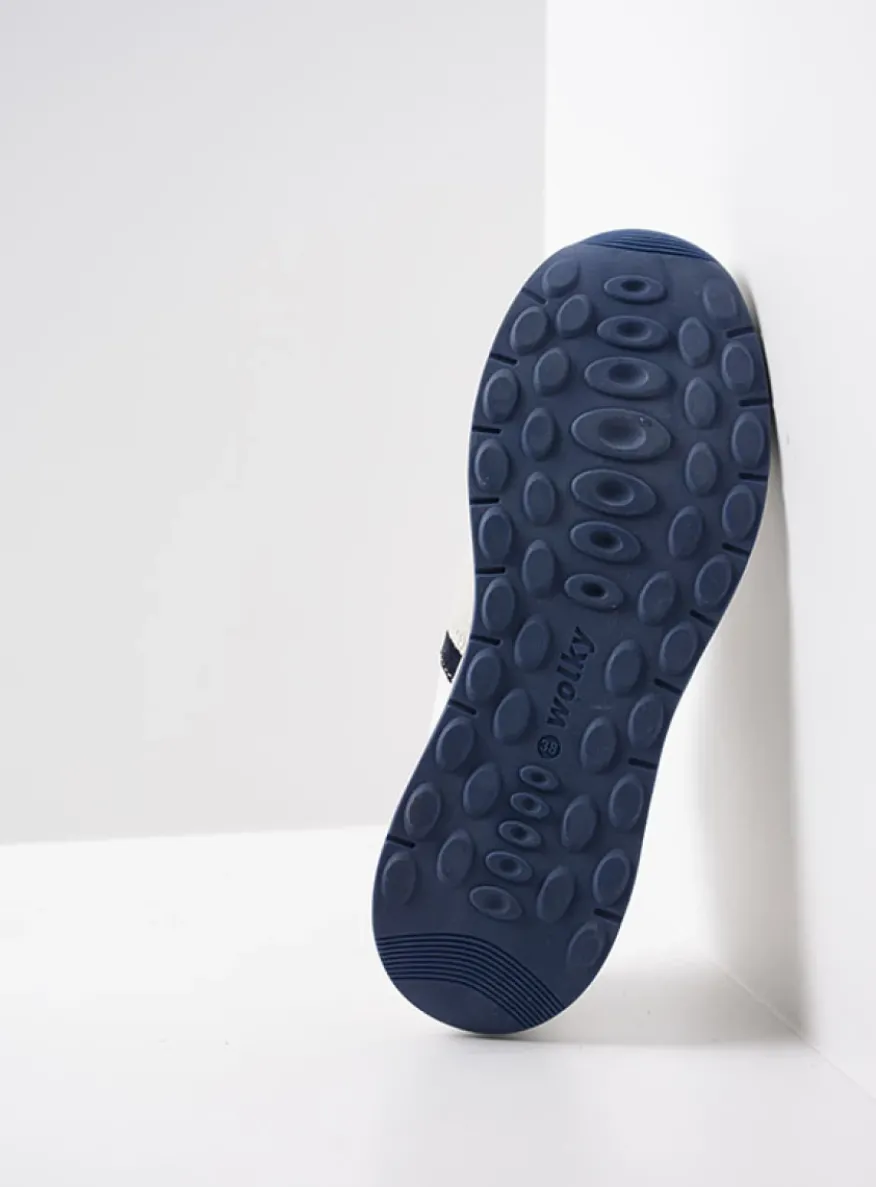 Comrie - wit/denim combi leer