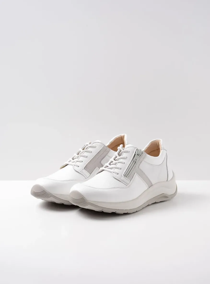 Comrie - wit/zilver combi leer