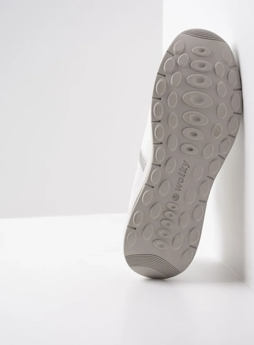 Comrie - wit/zilver combi leer