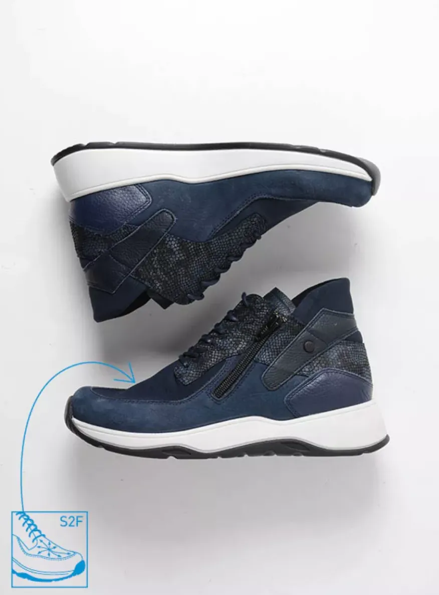 Crown S2F - blauw stretchleer