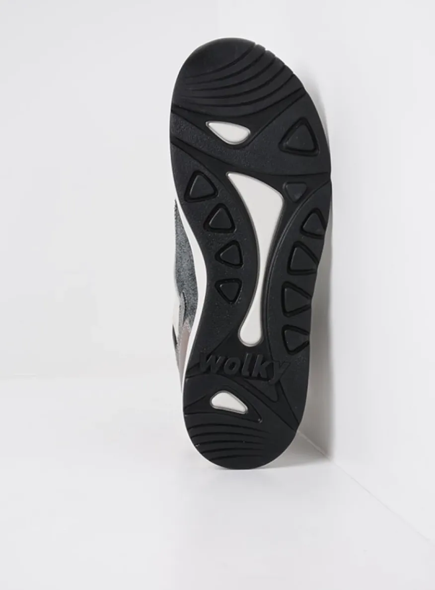 Crown S2F - zwart/gebroken wit stretchleer