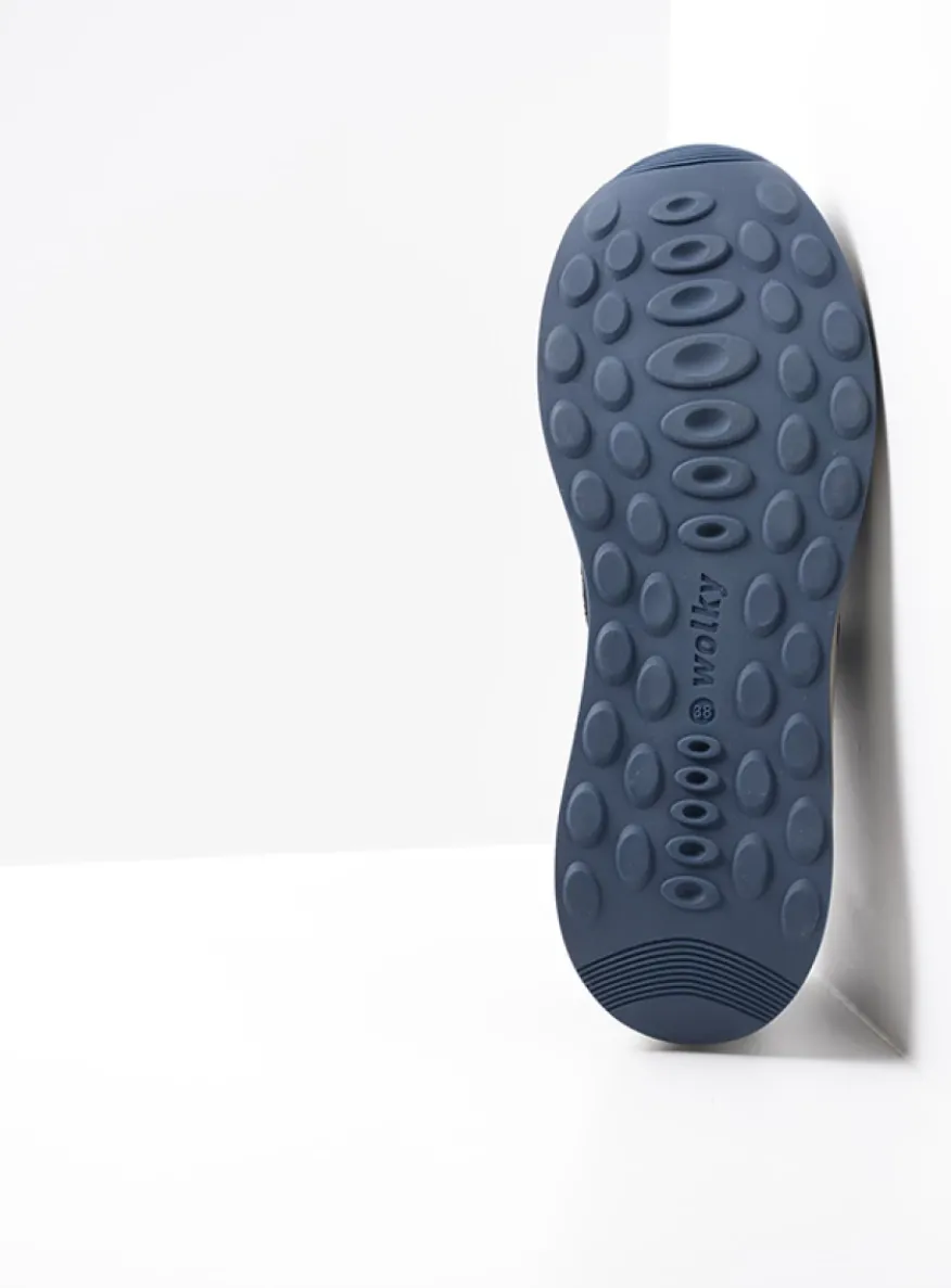 Cupar - blauw combi leer