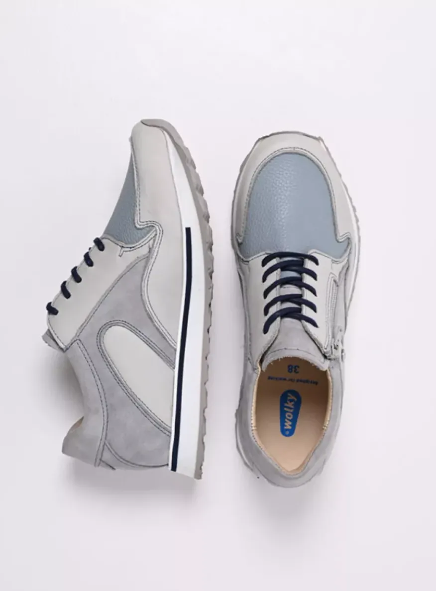 e-Go S2F - blauw combi stretch leer