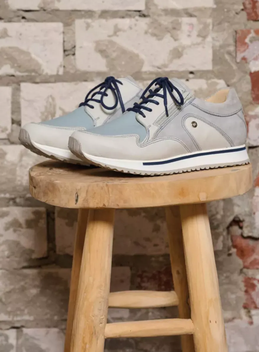 e-Go S2F - blauw combi stretch leer