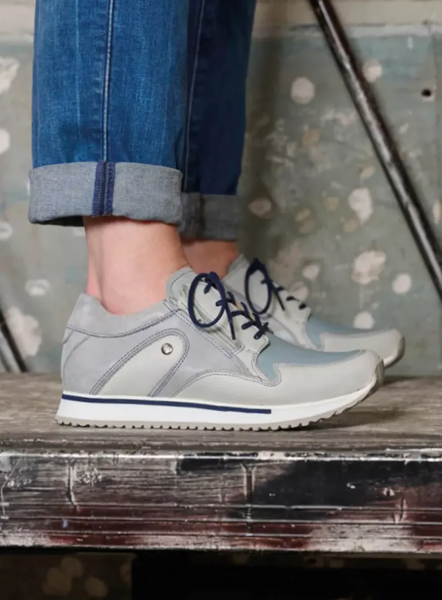 e-Go S2F - blauw combi stretch leer