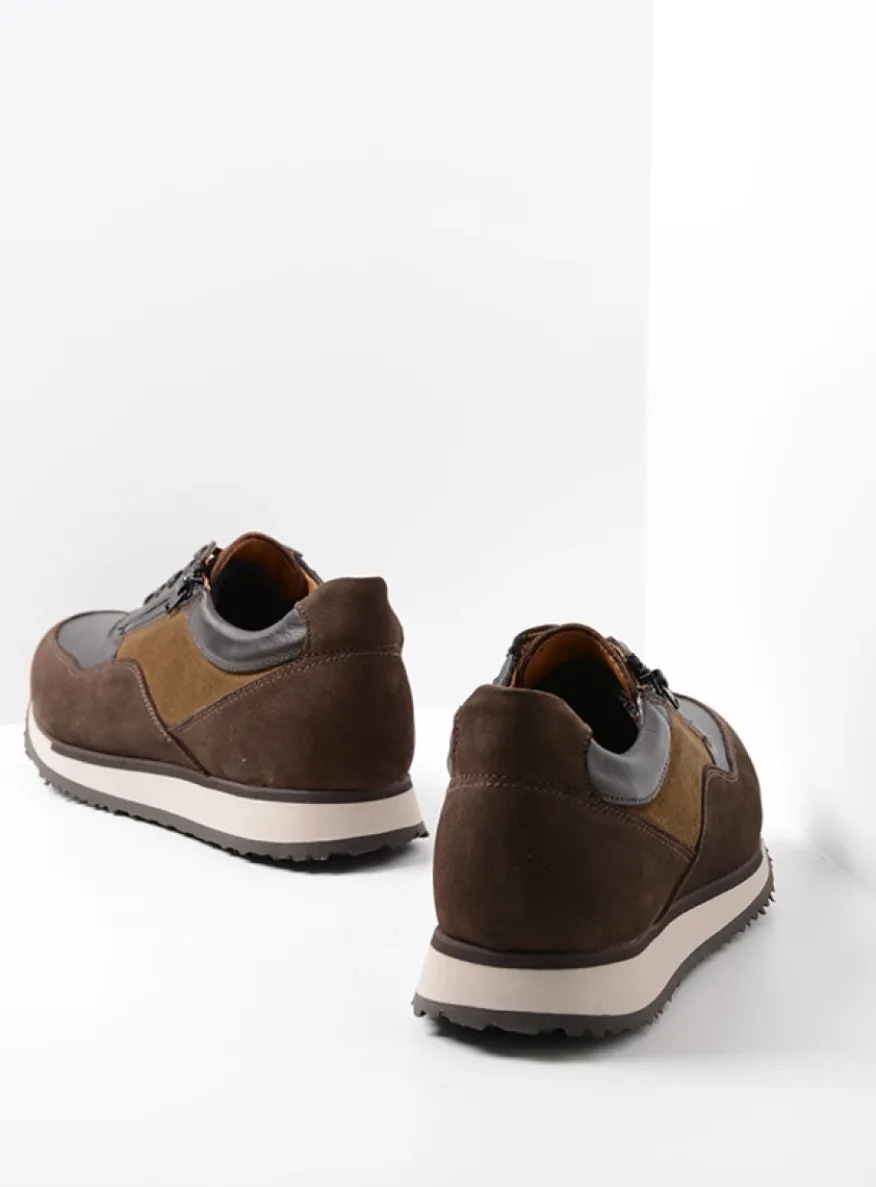 e-Runner - bruin combi leer