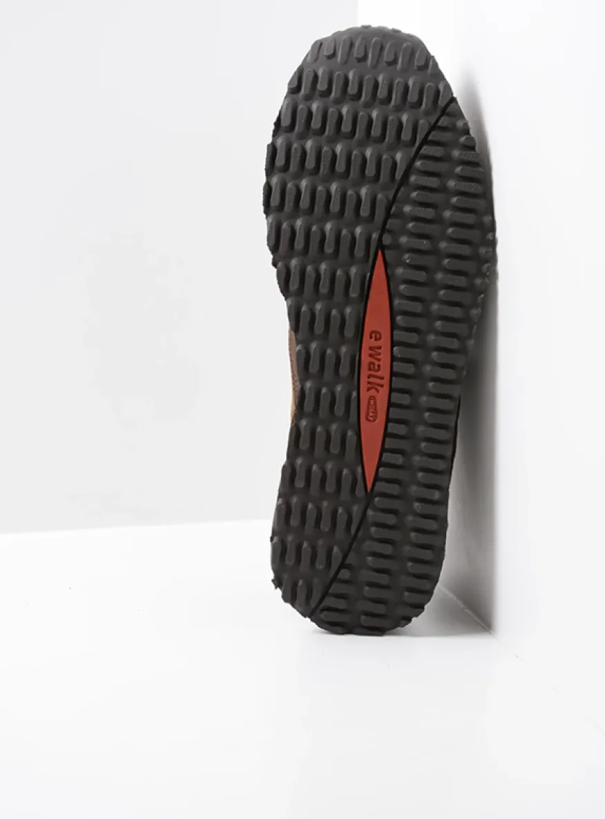 e-Runner - bruin combi leer