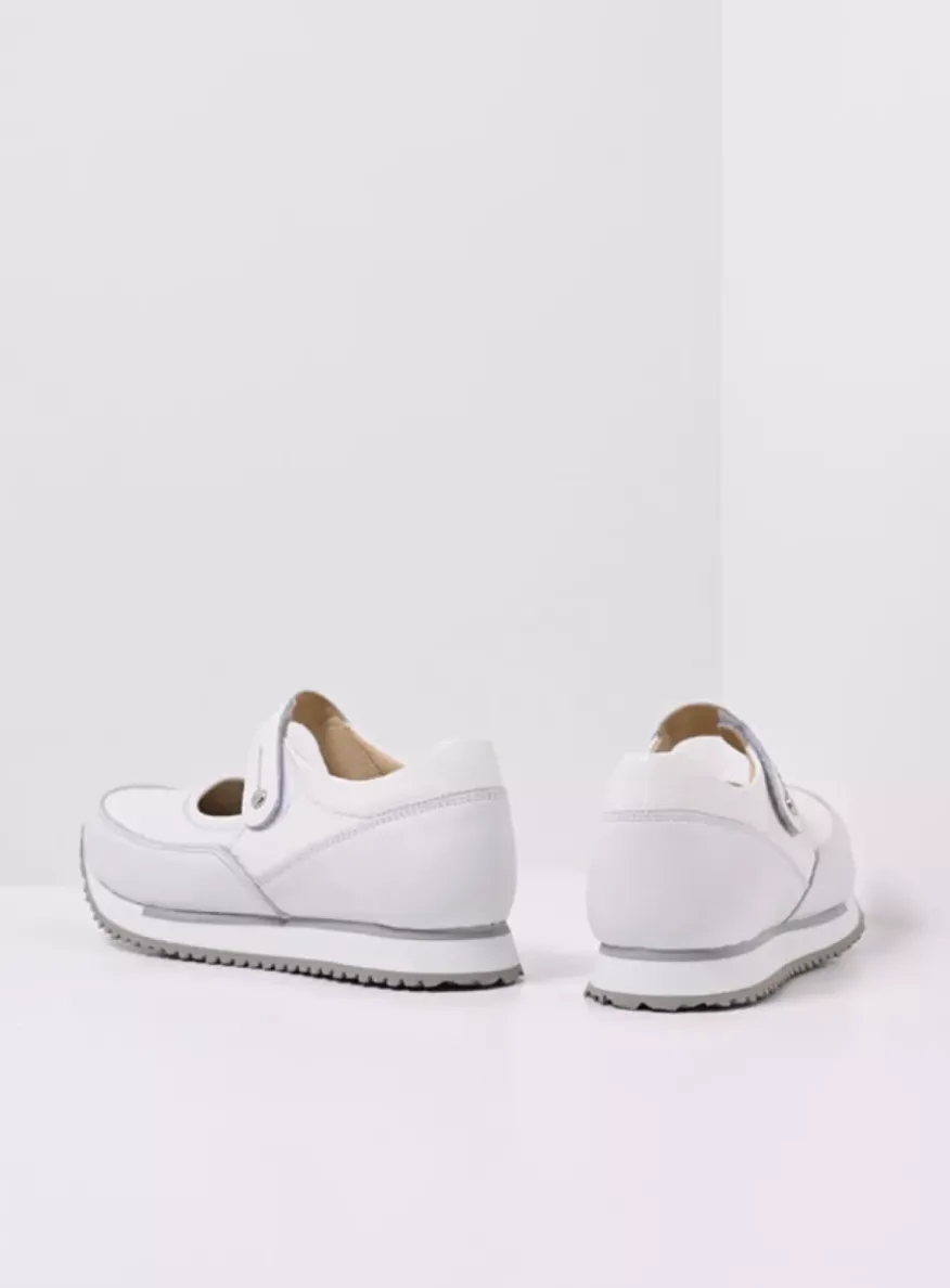 e-Step - wit combi stretch leer