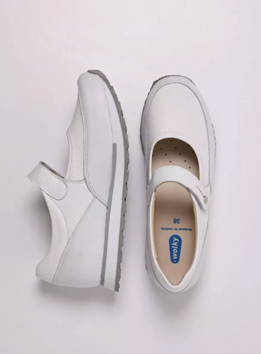 e-Step - wit combi stretch leer