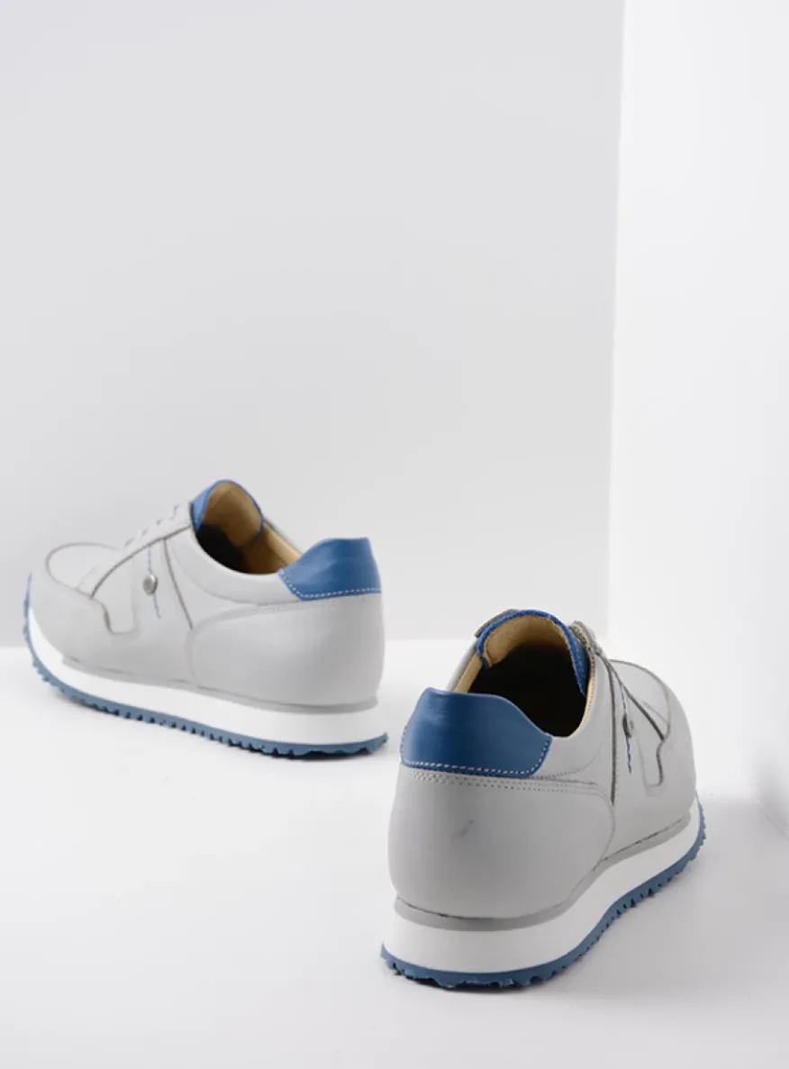 e-Walk - lichtgrijs/atlantisch blauw leer