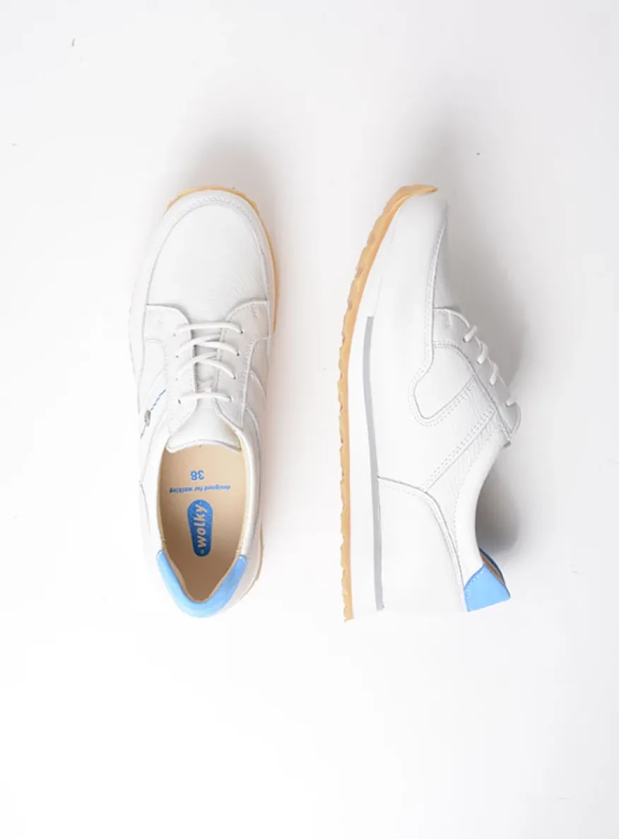 e-Walk - wit/blauw leer