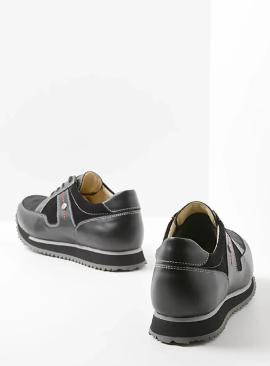 e-Walk - zwart combi stretch leer