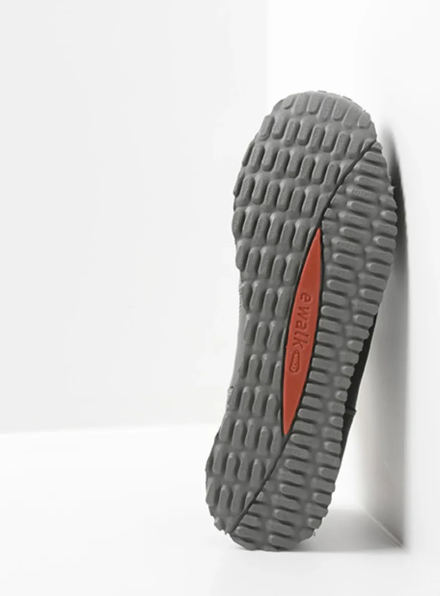 e-Walk - zwart combi stretch leer