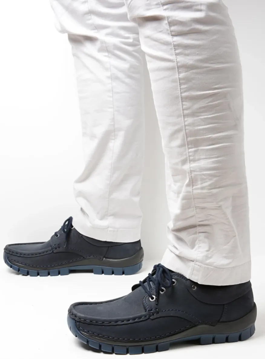 Fly men - blauw nubuck