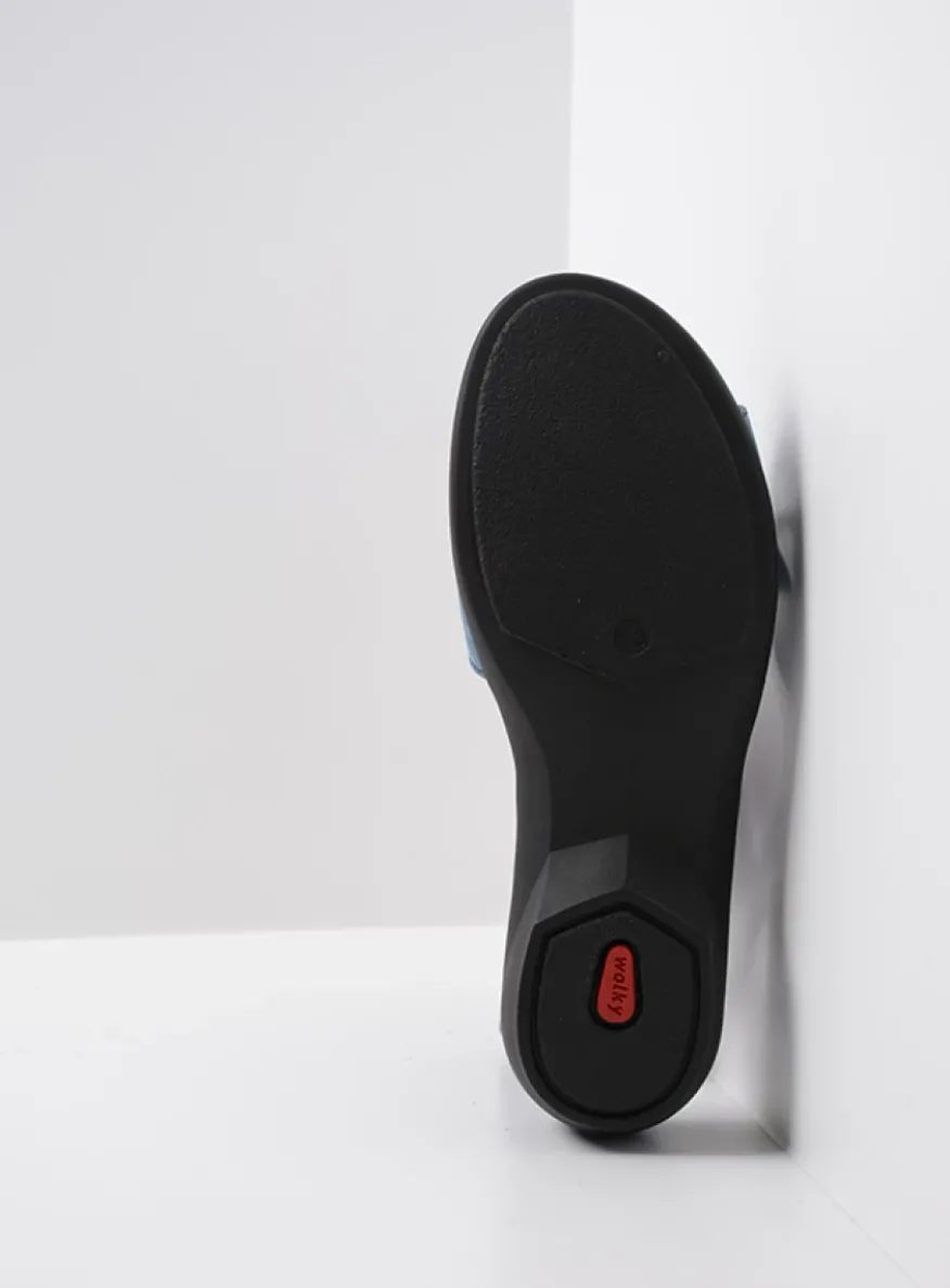 Fria - denim blauw leer