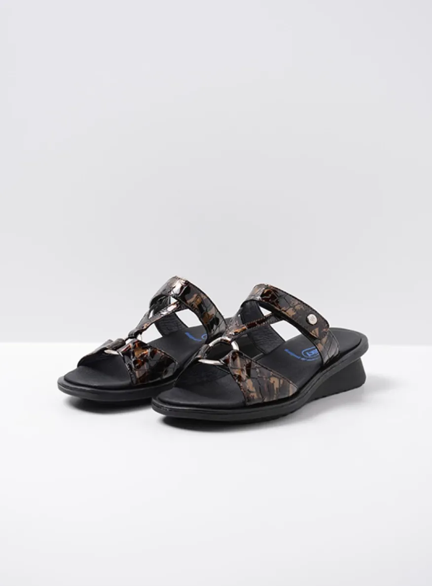 Isa - brons croco lakleer