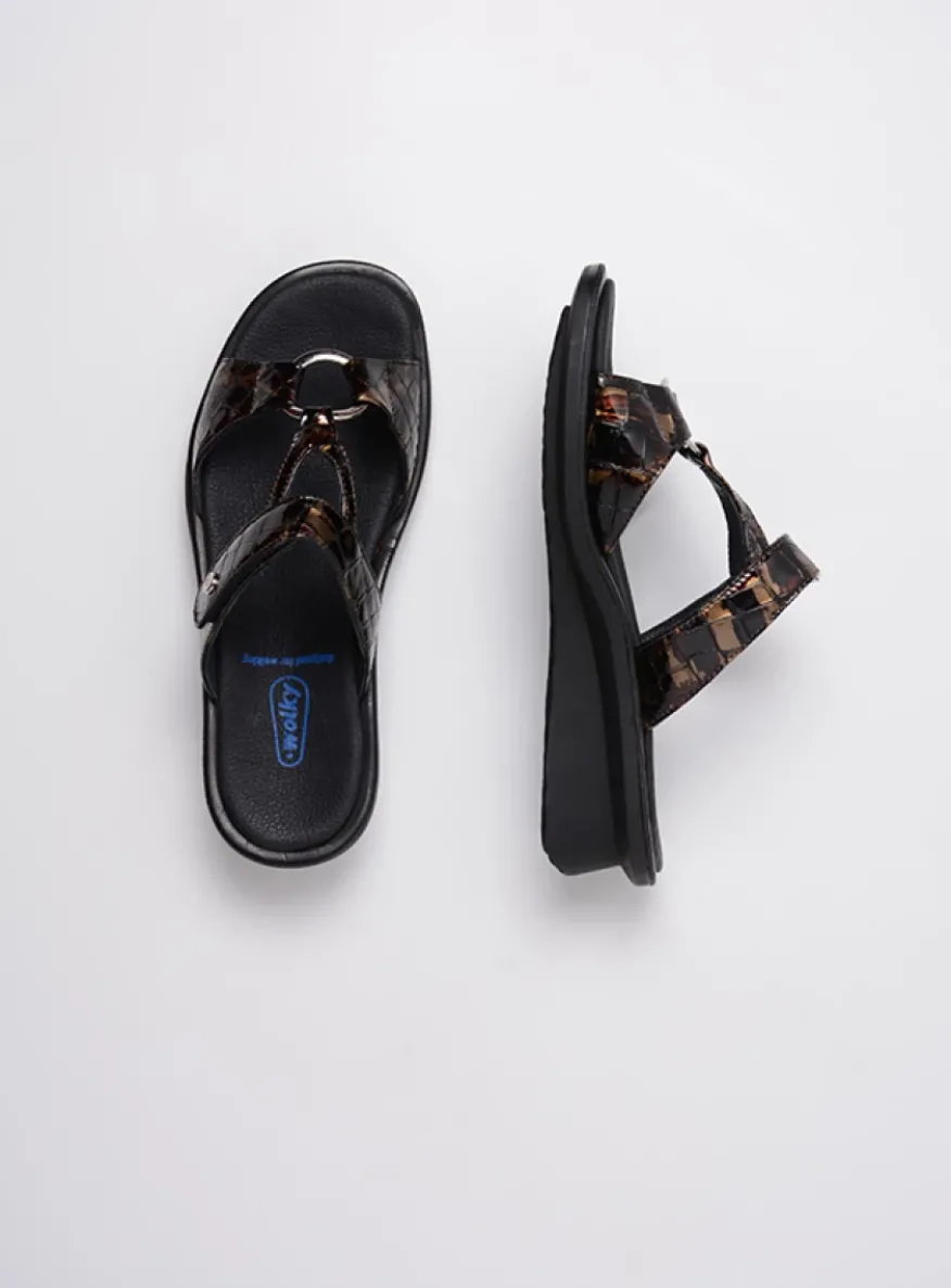 Isa - brons croco lakleer