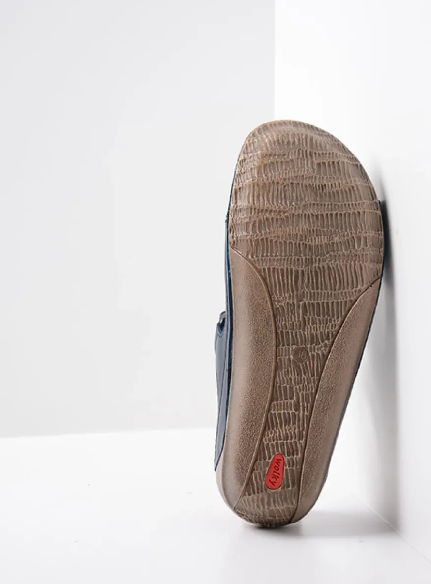 Jasper - blauw geolied leer