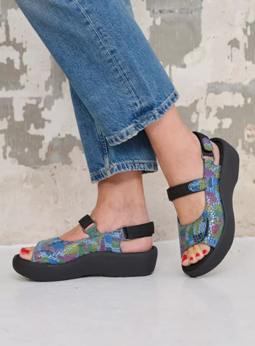 Jewel - jeansblauw/multi leer