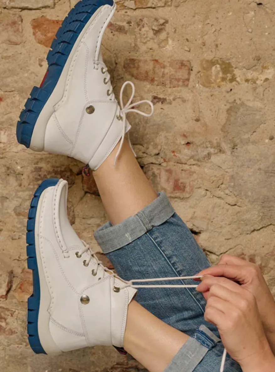 Jump Summer - wit/blauw leer