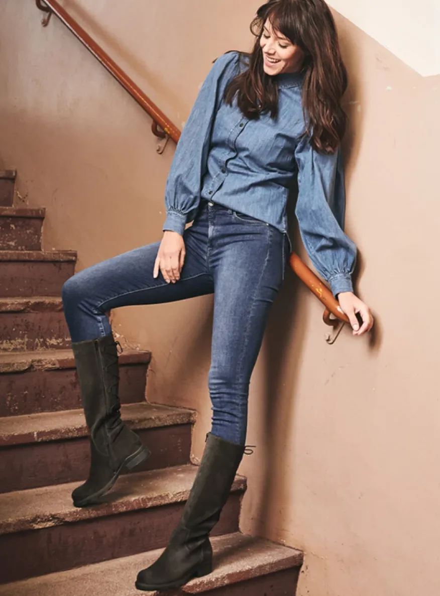 Longview - donkerbruin suede