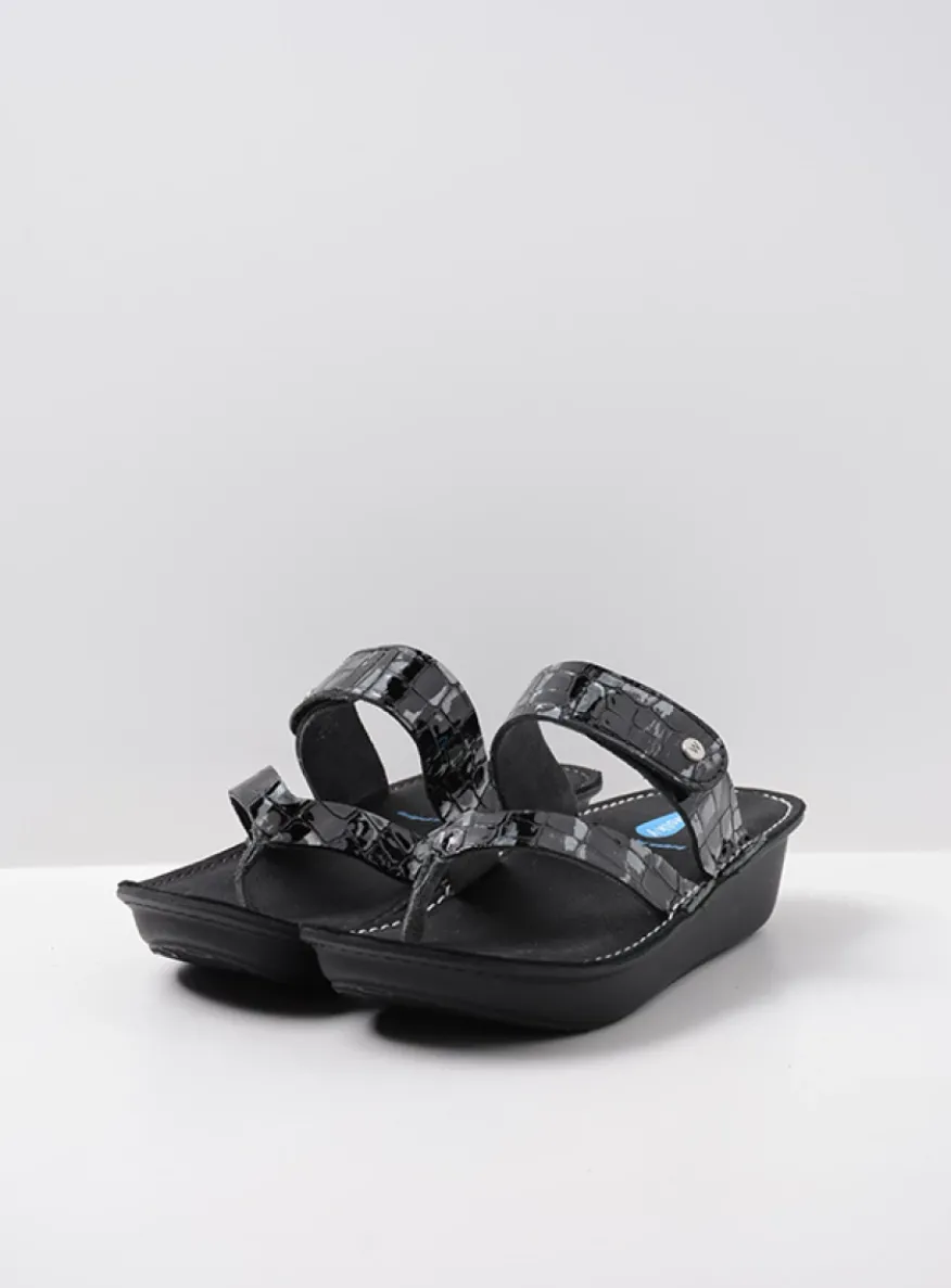 Martinique - antraciet crocolook lakleer