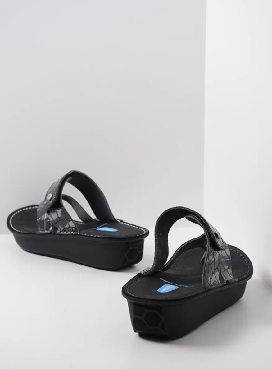 Martinique - antraciet crocolook lakleer