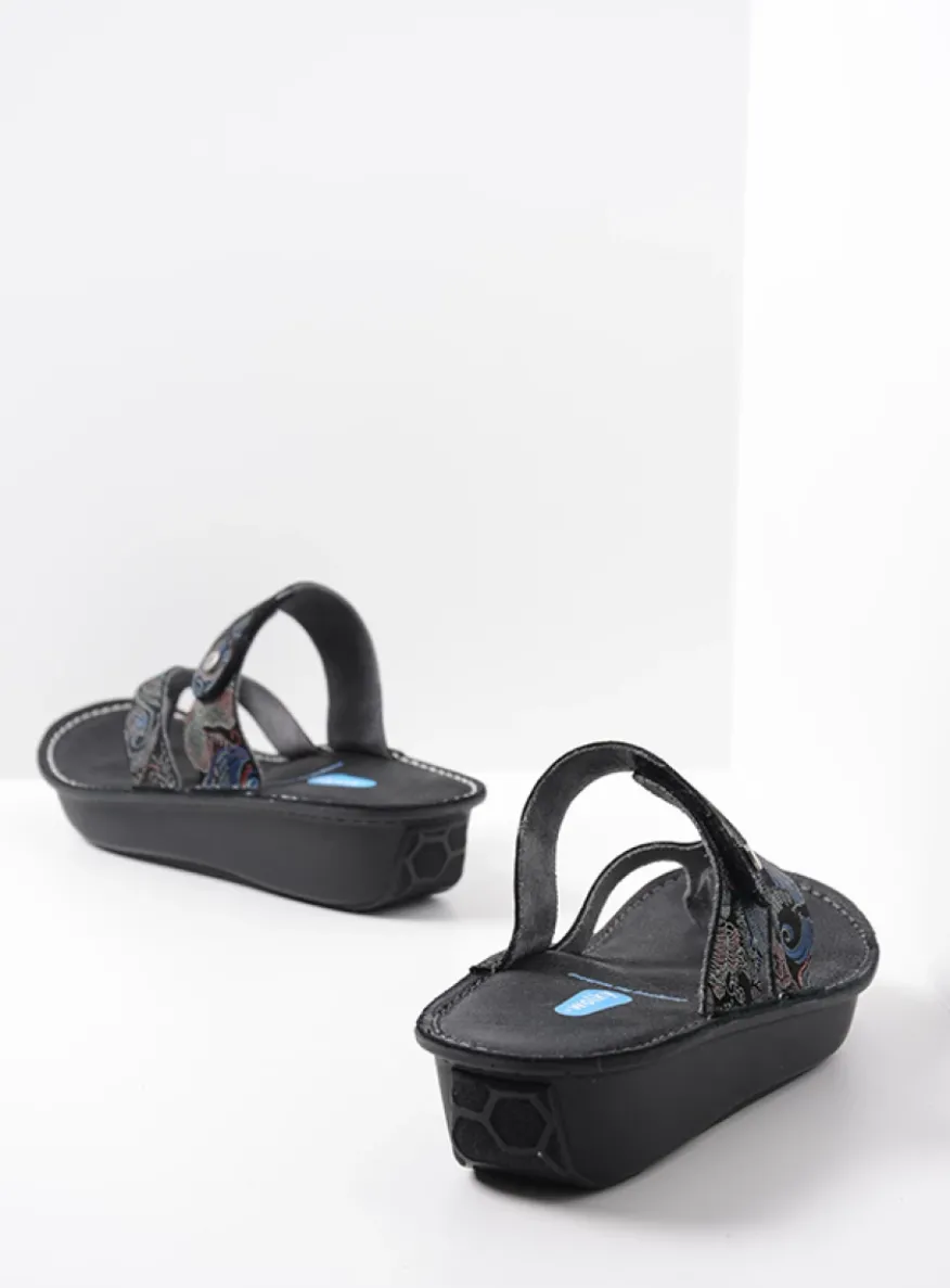 Martinique - zwart/blauw suede