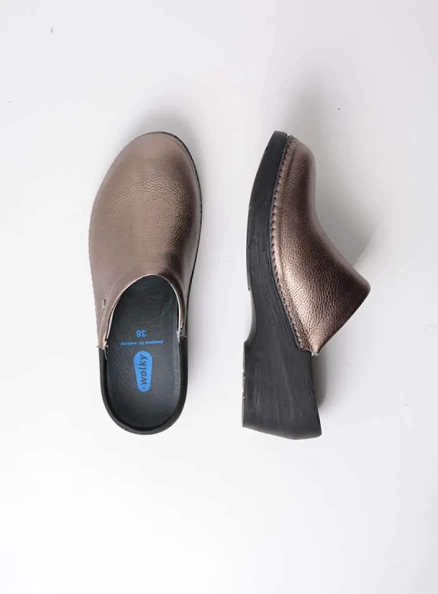 Multi Clog - brons leer