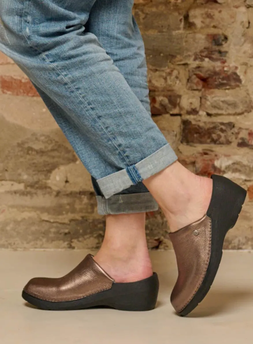 Multi Clog - brons leer