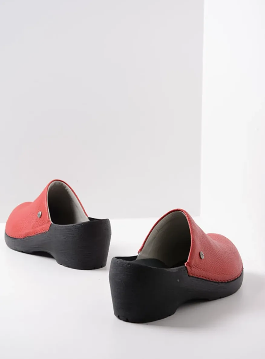 Multi Clog - rood leer