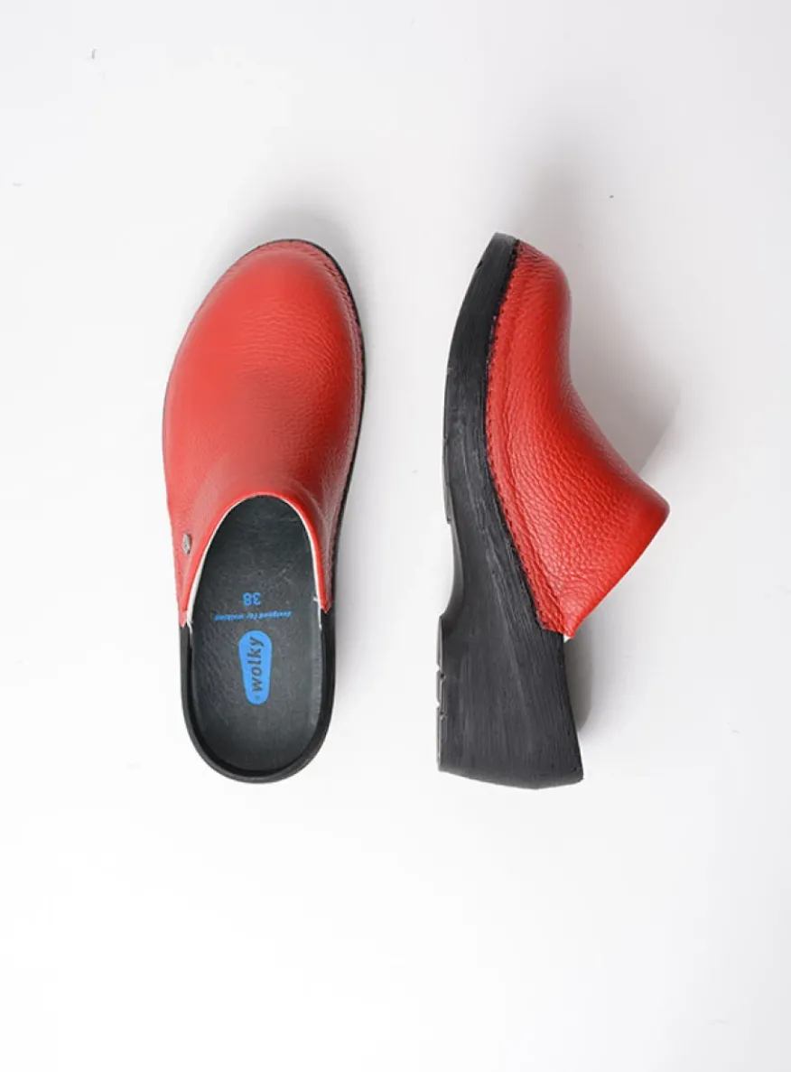 Multi Clog - rood leer