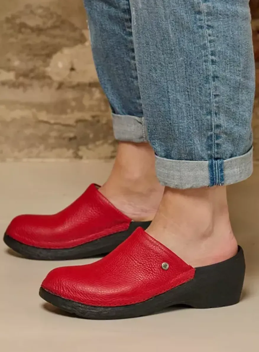 Multi Clog - rood leer