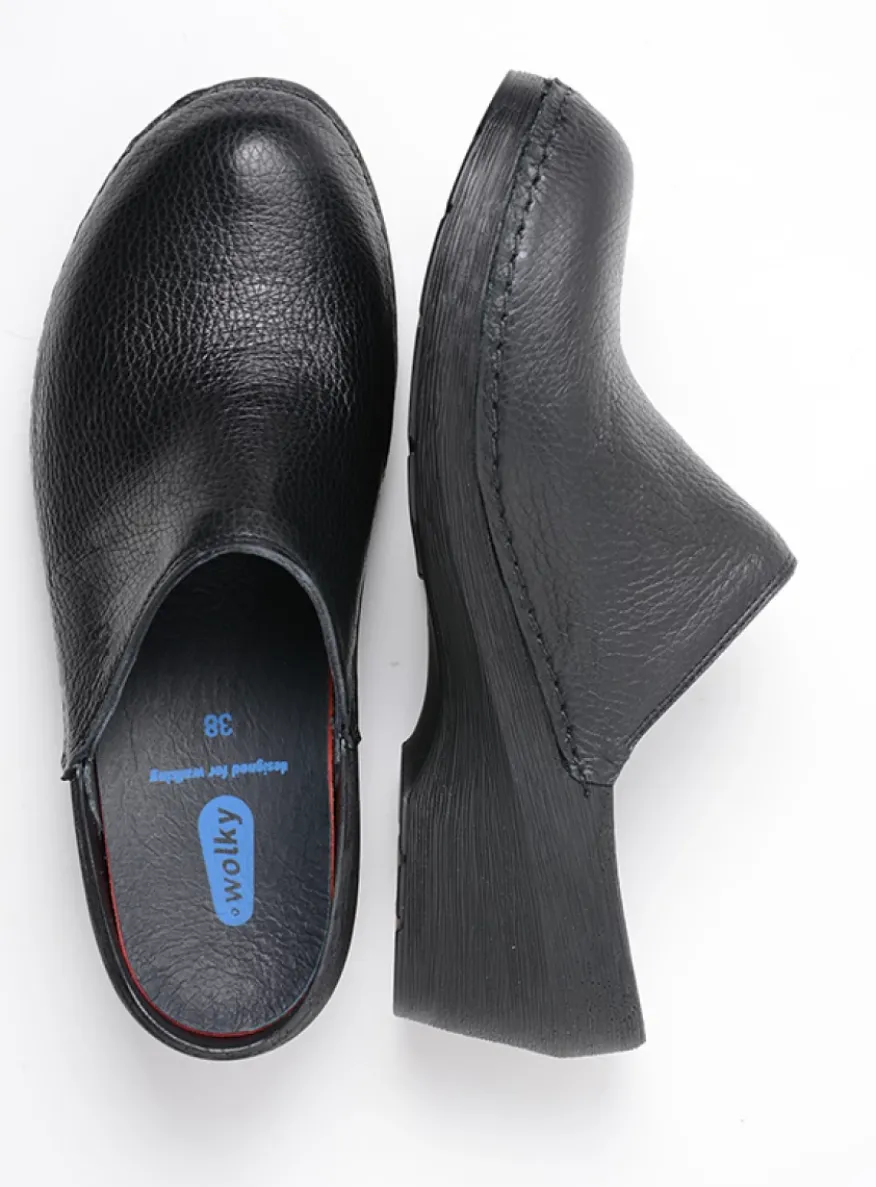 Multi Clog - zwart leer