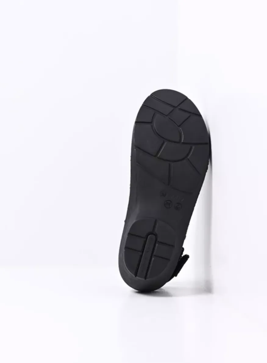 Multi Strap Clog - zwart leer