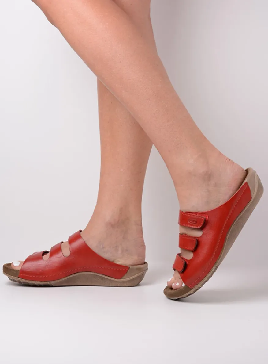 Nomad - rood geolied leer