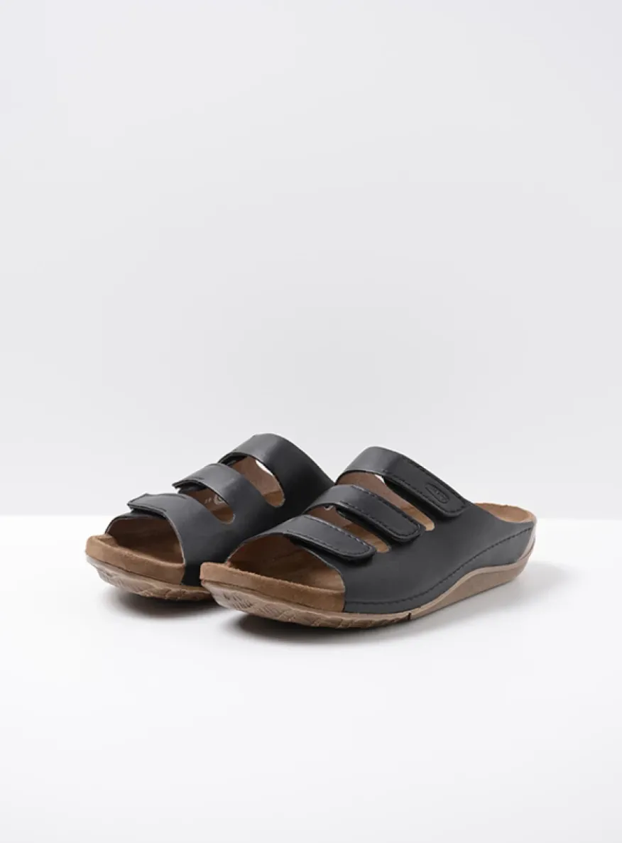 Nomad - zwart geolied leer