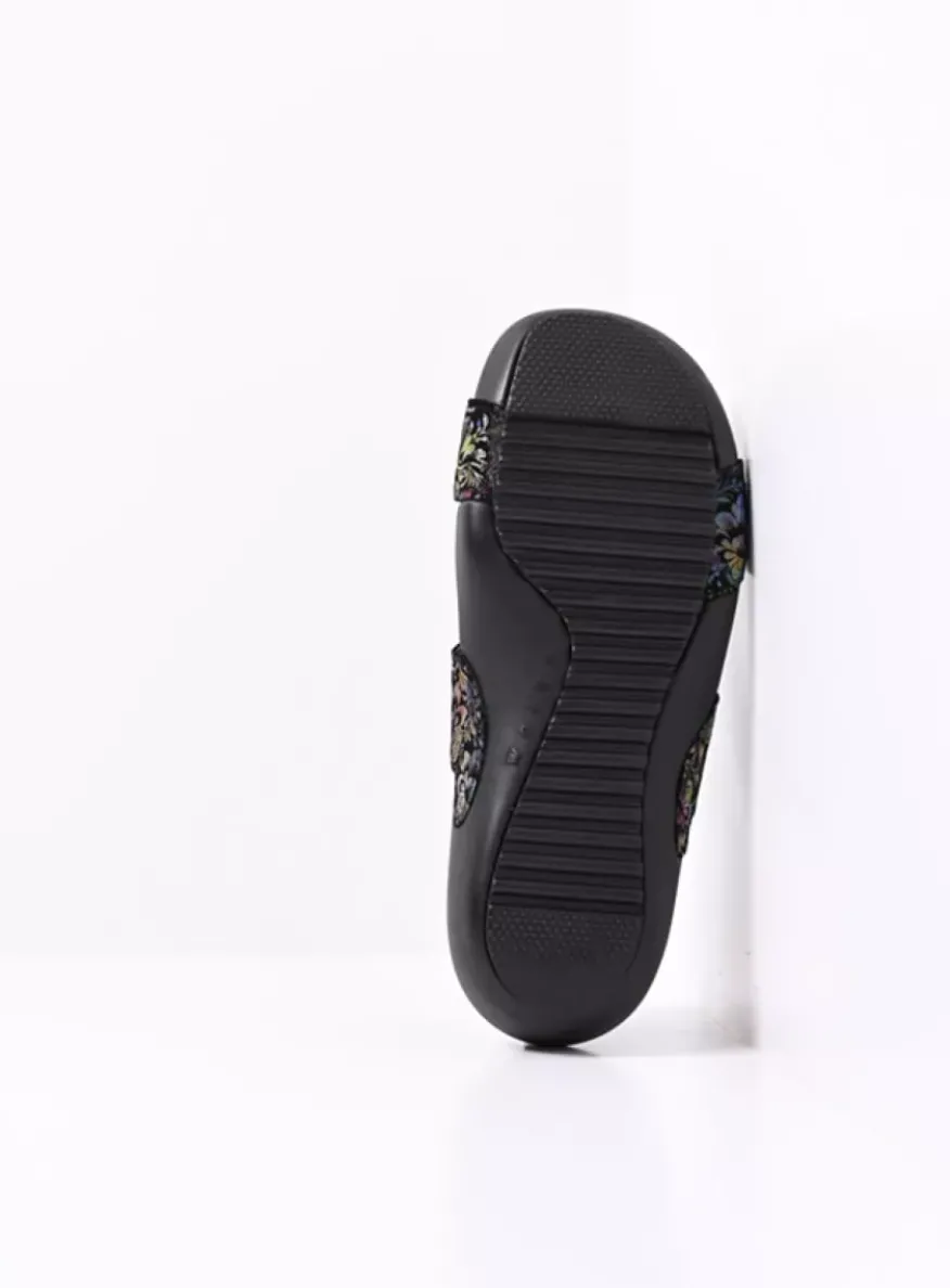 O'Connor - zwart/multi flower nubuck