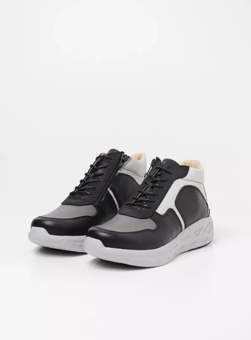 Pep S2F - antraciet combi stretch leer