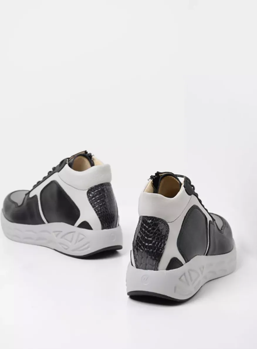 Pep S2F - antraciet combi stretch leer